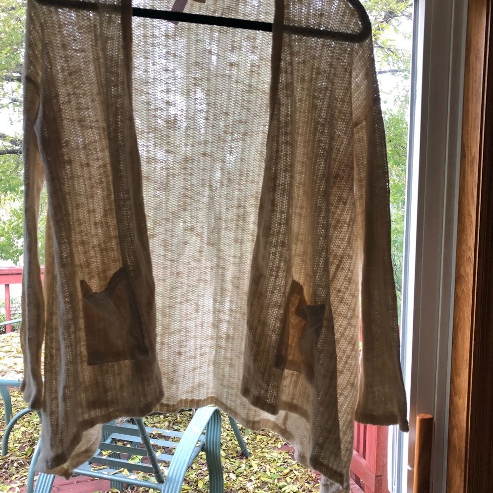 White Handkerchief Cardigan, Cream—M